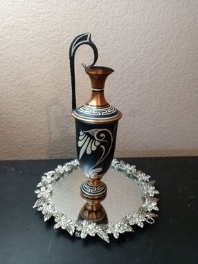 GORGEOUS Hand-made 9" Greek copper pitcher or ewer.